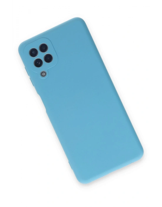 Newface Samsung Galaxy A22 Kılıf Nano içi Kadife Silikon - Mavi