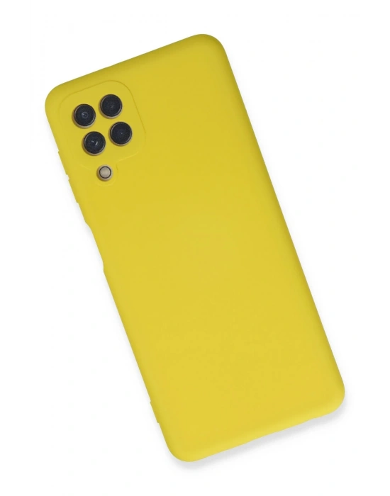 Newface Samsung Galaxy A22 Kılıf Nano içi Kadife Silikon - Sarı