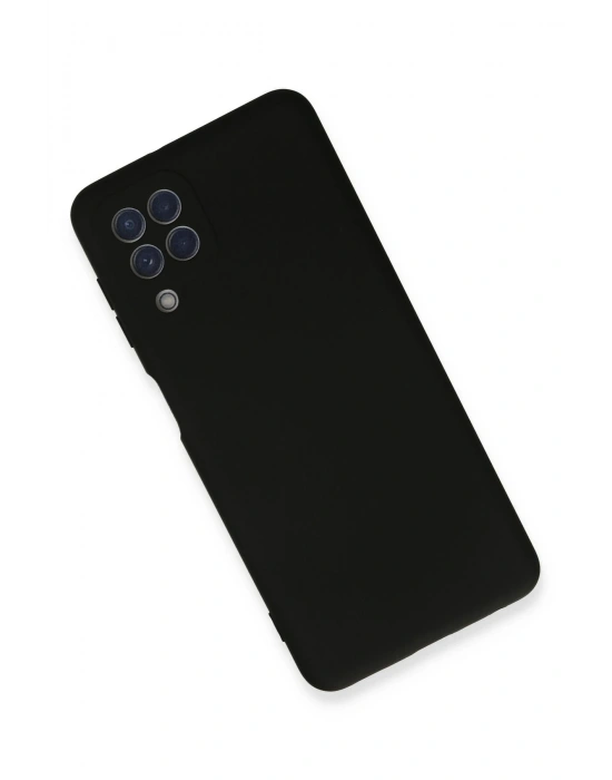 Newface Samsung Galaxy A22 Kılıf Nano içi Kadife Silikon - Siyah