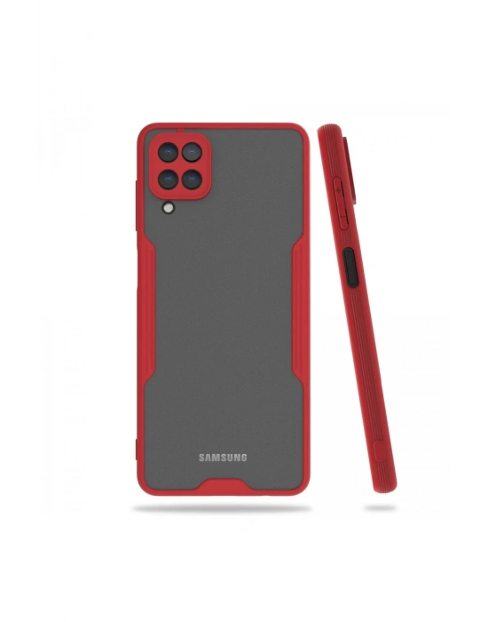Newface Samsung Galaxy A22 Kılıf Platin Silikon - Kırmızı