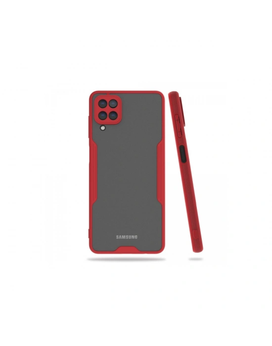 Newface Samsung Galaxy A22 Kılıf Platin Silikon - Kırmızı