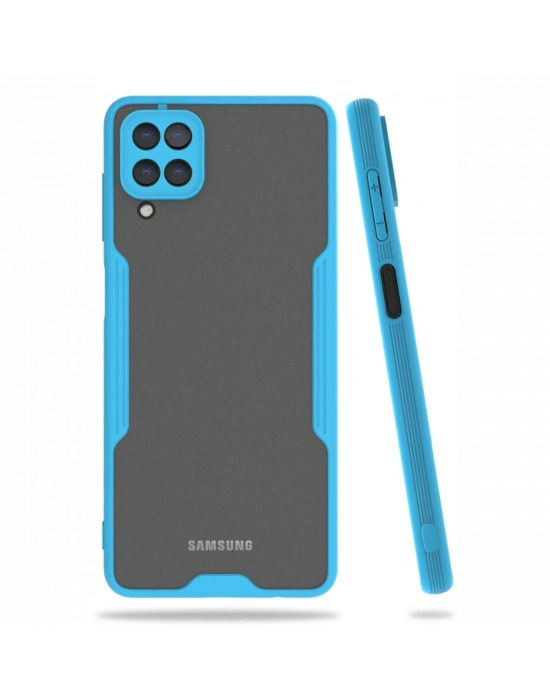 Newface Samsung Galaxy A22 Kılıf Platin Silikon - Mavi