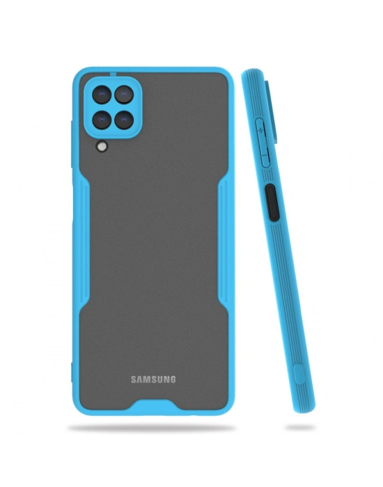 Newface Samsung Galaxy A22 Kılıf Platin Silikon - Mavi