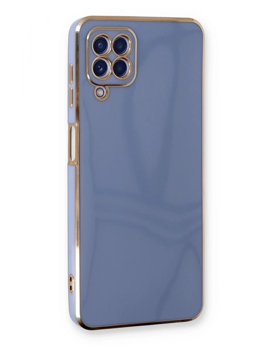 Newface Samsung Galaxy A22 Kılıf Volet Silikon - Mavi