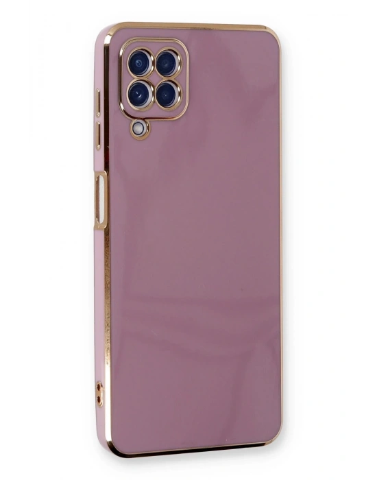 Newface Samsung Galaxy A22 Kılıf Volet Silikon - Mor