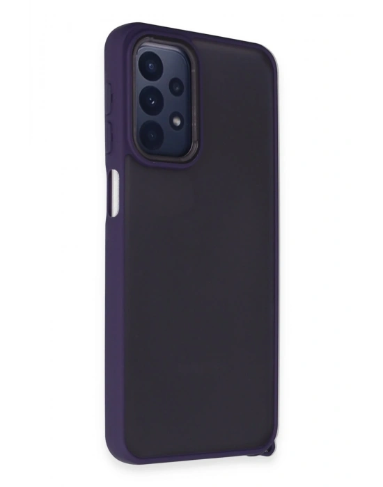 Newface Samsung Galaxy A23 4G Kılıf Elegant Kapak - Derin Mor