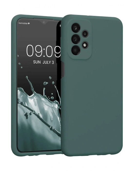 Newface Samsung Galaxy A23 4G Kılıf First Silikon - Koyu Yeşil