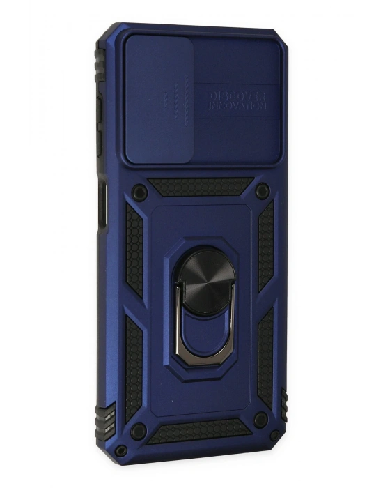 Newface Samsung Galaxy A23 4G Kılıf Pars Lens Yüzüklü Silikon - Lacivert