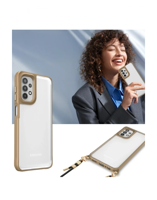Newface Samsung Galaxy A23 4G Kılıf Penta Silikon Kılıf - Çöl Titanyum
