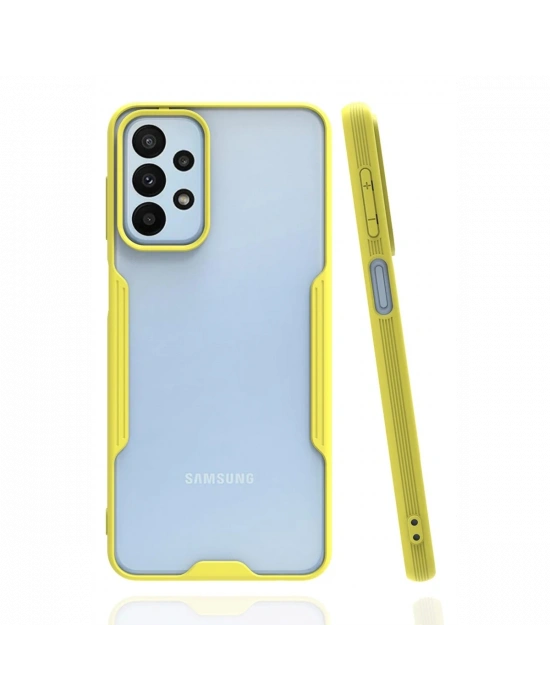 Newface Samsung Galaxy A23 4G Kılıf Platin Silikon - Sarı