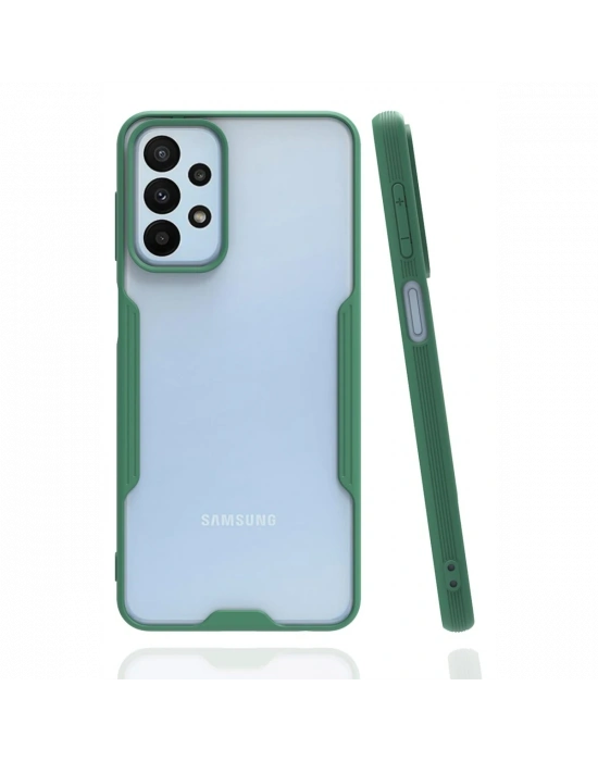 Newface Samsung Galaxy A23 4G Kılıf Platin Silikon - Yeşil