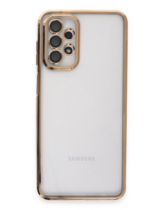 Newface Samsung Galaxy A23 4G Kılıf Razer Lensli Silikon - Gold