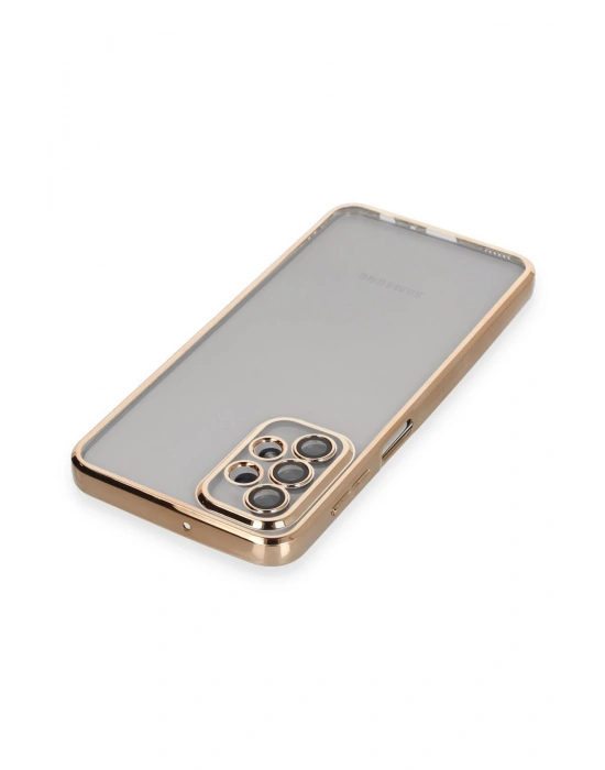 Newface Samsung Galaxy A23 4G Kılıf Razer Lensli Silikon - Gold