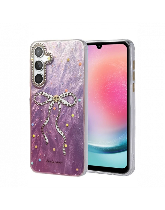 Newface Samsung Galaxy A24 4G Kılıf Blade Aynalı Desenli Kapak - Desen 1