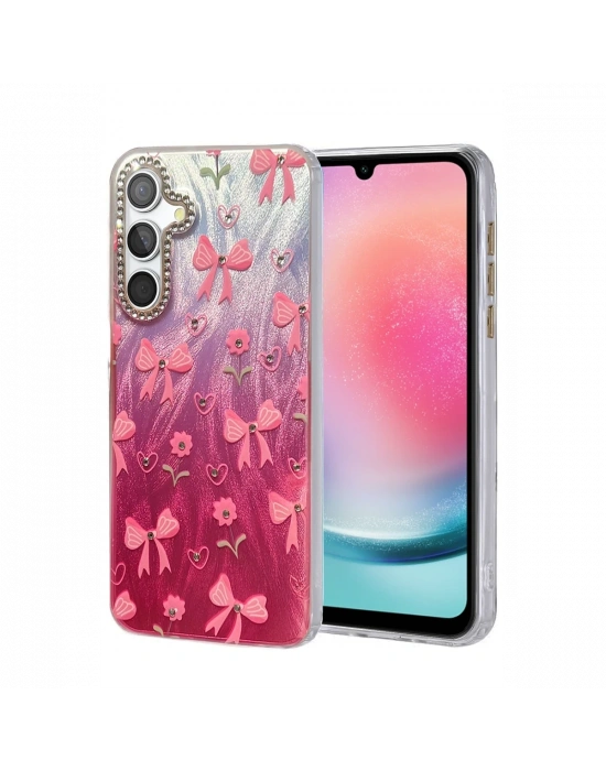 Newface Samsung Galaxy A24 4G Kılıf Blade Aynalı Desenli Kapak - Desen 3