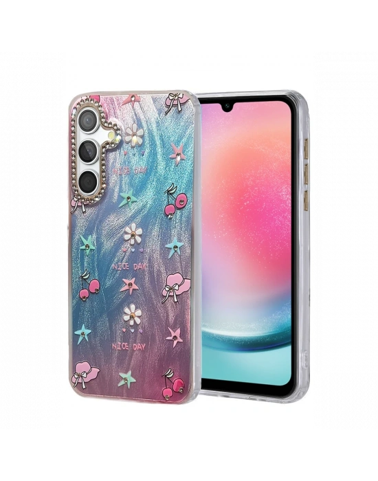 Newface Samsung Galaxy A24 4G Kılıf Blade Aynalı Desenli Kapak - Desen 4