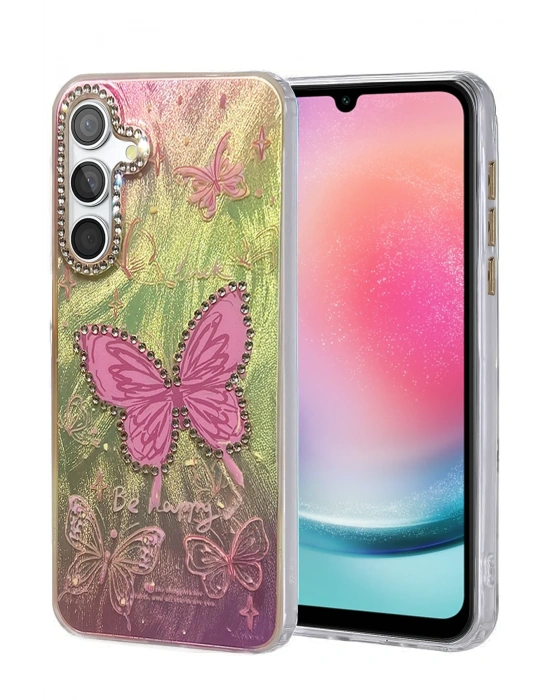 Newface Samsung Galaxy A24 4G Kılıf Blade Aynalı Desenli Kapak - Desen 5