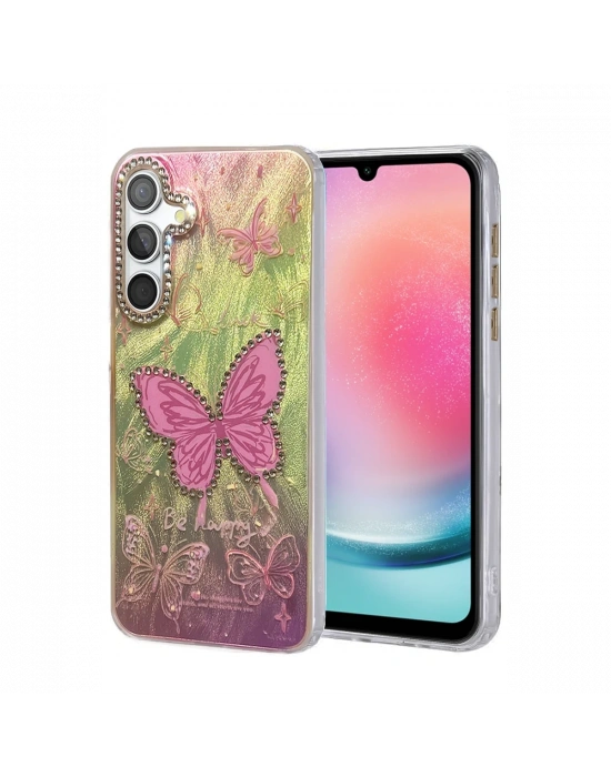 Newface Samsung Galaxy A24 4G Kılıf Blade Aynalı Desenli Kapak - Desen 5