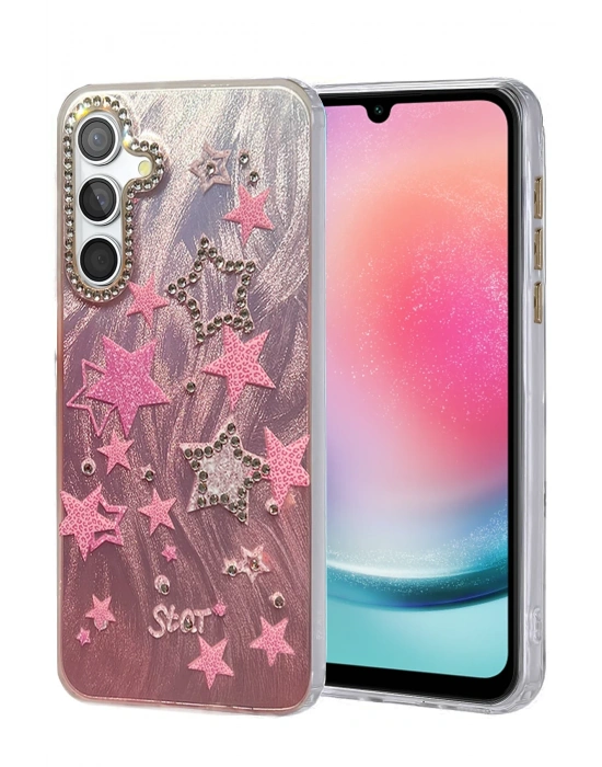 Newface Samsung Galaxy A24 4G Kılıf Blade Aynalı Desenli Kapak - Desen 7