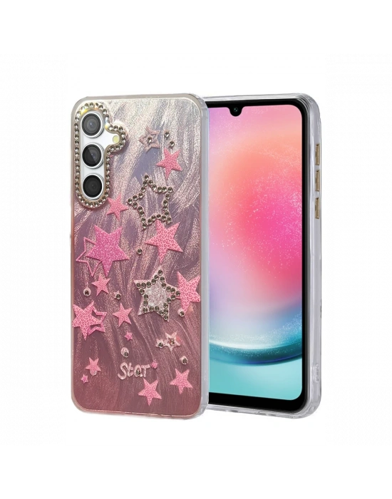 Newface Samsung Galaxy A24 4G Kılıf Blade Aynalı Desenli Kapak - Desen 7