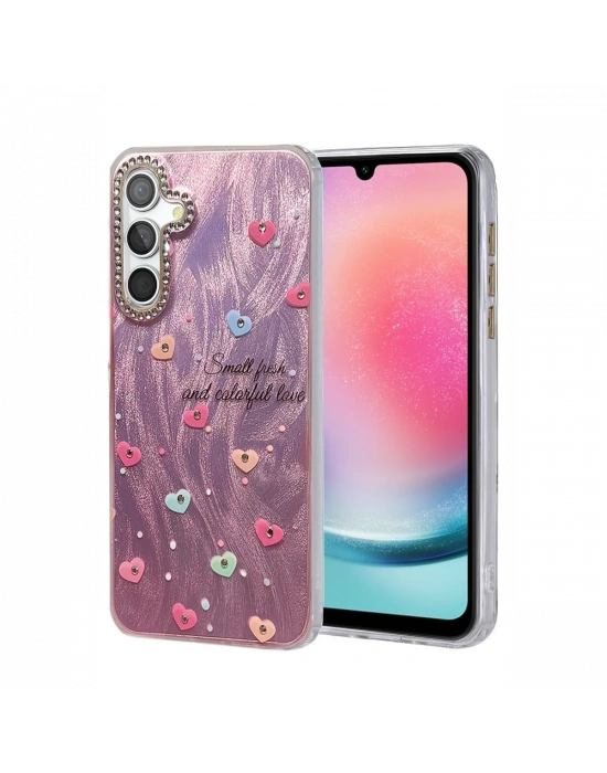 Newface Samsung Galaxy A24 4G Kılıf Blade Aynalı Desenli Kapak - Desen 8