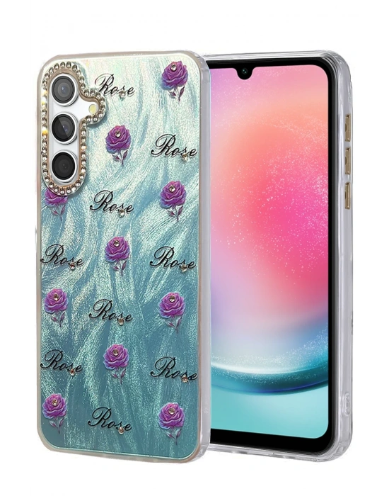 Newface Samsung Galaxy A24 4G Kılıf Blade Aynalı Desenli Kapak - Desen 9