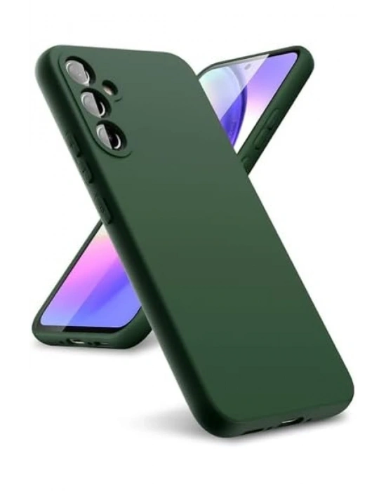 Newface Samsung Galaxy A24 4G Kılıf First Silikon - Koyu Yeşil