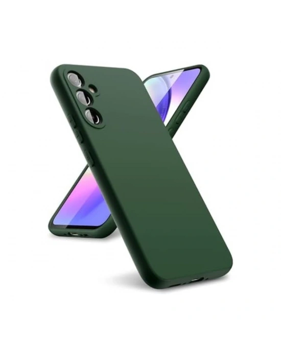 Newface Samsung Galaxy A24 4G Kılıf First Silikon - Koyu Yeşil