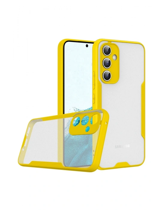 Newface Samsung Galaxy A24 4G Kılıf Platin Silikon - Sarı