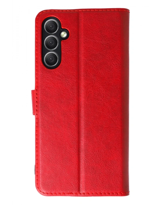 Newface Samsung Galaxy A24 4G Kılıf Trend S Plus Kapaklı Kılıf - Kırmızı