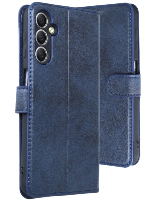 Newface Samsung Galaxy A24 4G Kılıf Trend S Plus Kapaklı Kılıf - Lacivert