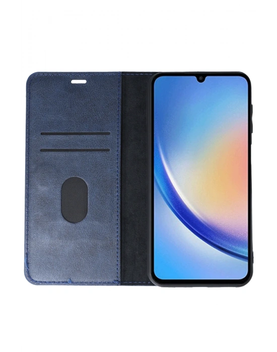 Newface Samsung Galaxy A24 4G Kılıf Trend S Plus Kapaklı Kılıf - Lacivert