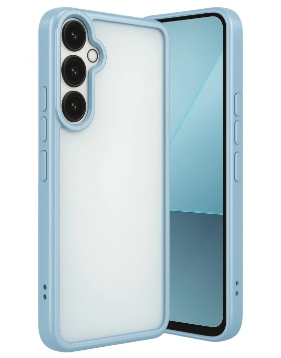Newface Samsung Galaxy A24 4G Prime Kılıf Razer Lensli Silikon - Açık Mavi