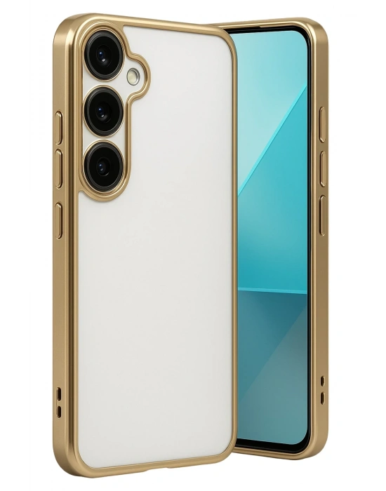 Newface Samsung Galaxy A24 4G Prime Kılıf Razer Lensli Silikon - Gold