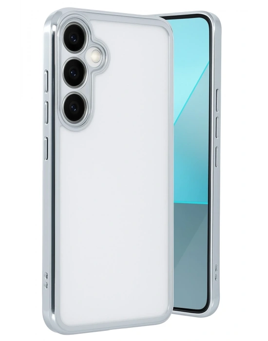 Newface Samsung Galaxy A24 4G Prime Kılıf Razer Lensli Silikon - Gümüş