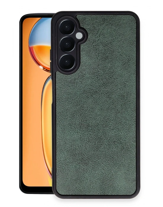 Newface Samsung Galaxy A25 5G Kılıf Aras Deri Kapak - Koyu Yeşil