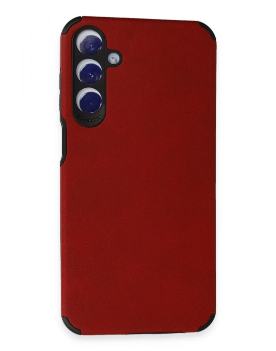 Newface Samsung Galaxy A25 5G Kılıf Loop Deri Silikon - Kırmızı