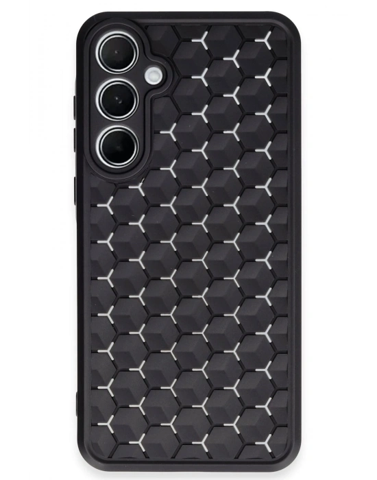 Newface Samsung Galaxy A25 5G Kılıf Petek Silikon Kapak - Siyah