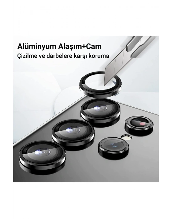 Newface Samsung Galaxy A25 5G Valdez Metal Kamera Lens - Gümüş