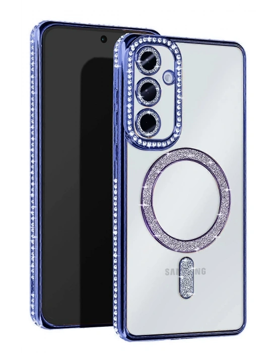 Newface Samsung Galaxy A26 Joke Simli Magneticsafe Kılıf - Mavi