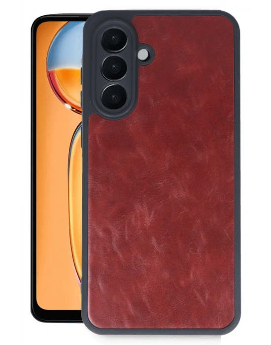 Newface Samsung Galaxy A26 Kılıf Aras Deri Kapak - Bordo