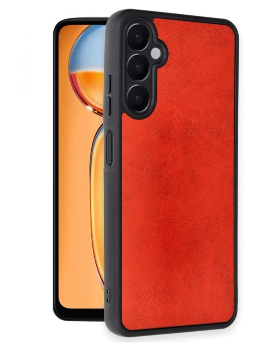 Newface Samsung Galaxy A26 Kılıf Aras Deri Kapak - Kırmızı