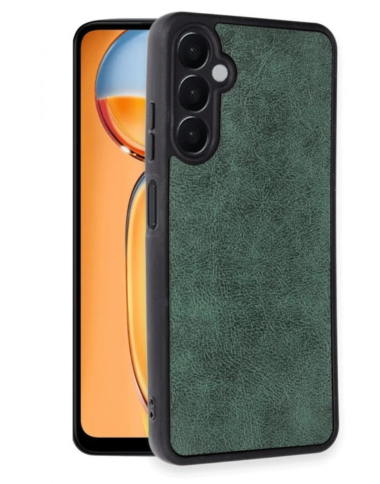Newface Samsung Galaxy A26 Kılıf Aras Deri Kapak - Koyu Yeşil