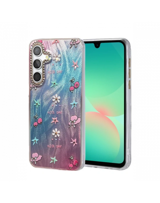 Newface Samsung Galaxy A26 Kılıf Blade Aynalı Desenli Kapak - Desen 4