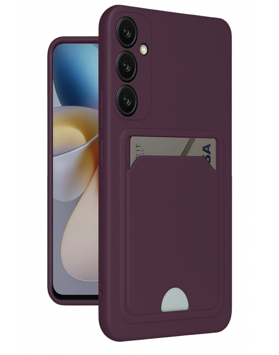 Newface Samsung Galaxy A26 Kılıf Kelvin Kartvizitli Silikon - Derin Mor