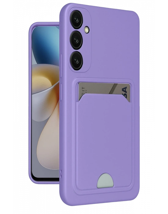 Newface Samsung Galaxy A26 Kılıf Kelvin Kartvizitli Silikon - Lila