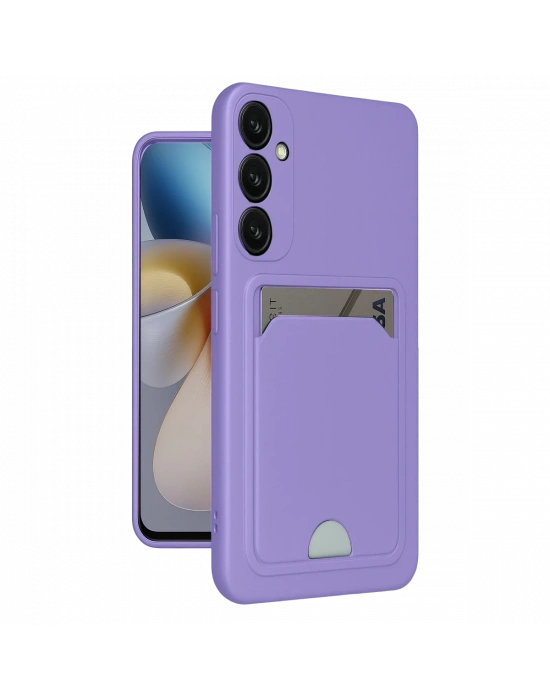 Newface Samsung Galaxy A26 Kılıf Kelvin Kartvizitli Silikon - Lila