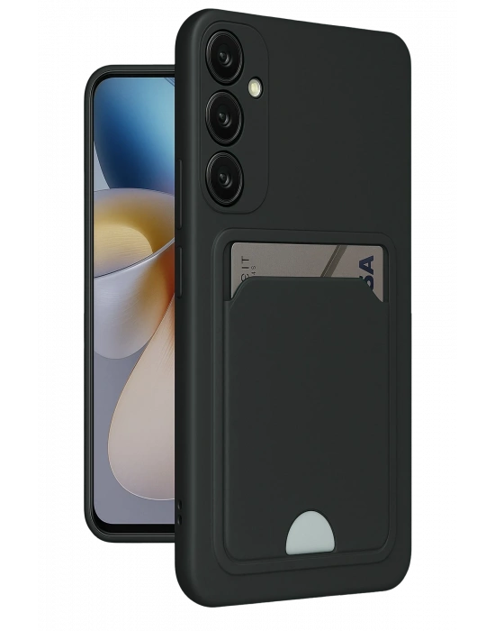 Newface Samsung Galaxy A26 Kılıf Kelvin Kartvizitli Silikon - Siyah