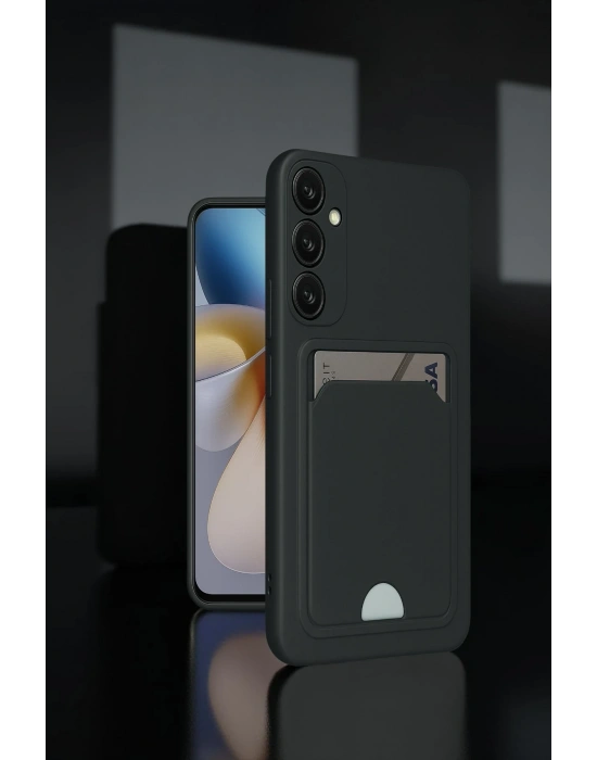 Newface Samsung Galaxy A26 Kılıf Kelvin Kartvizitli Silikon - Siyah