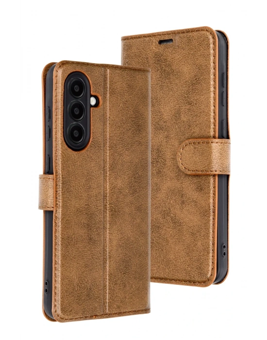 Newface Samsung Galaxy A26 Kılıf Trend S Plus Kapaklı Kılıf - Taba